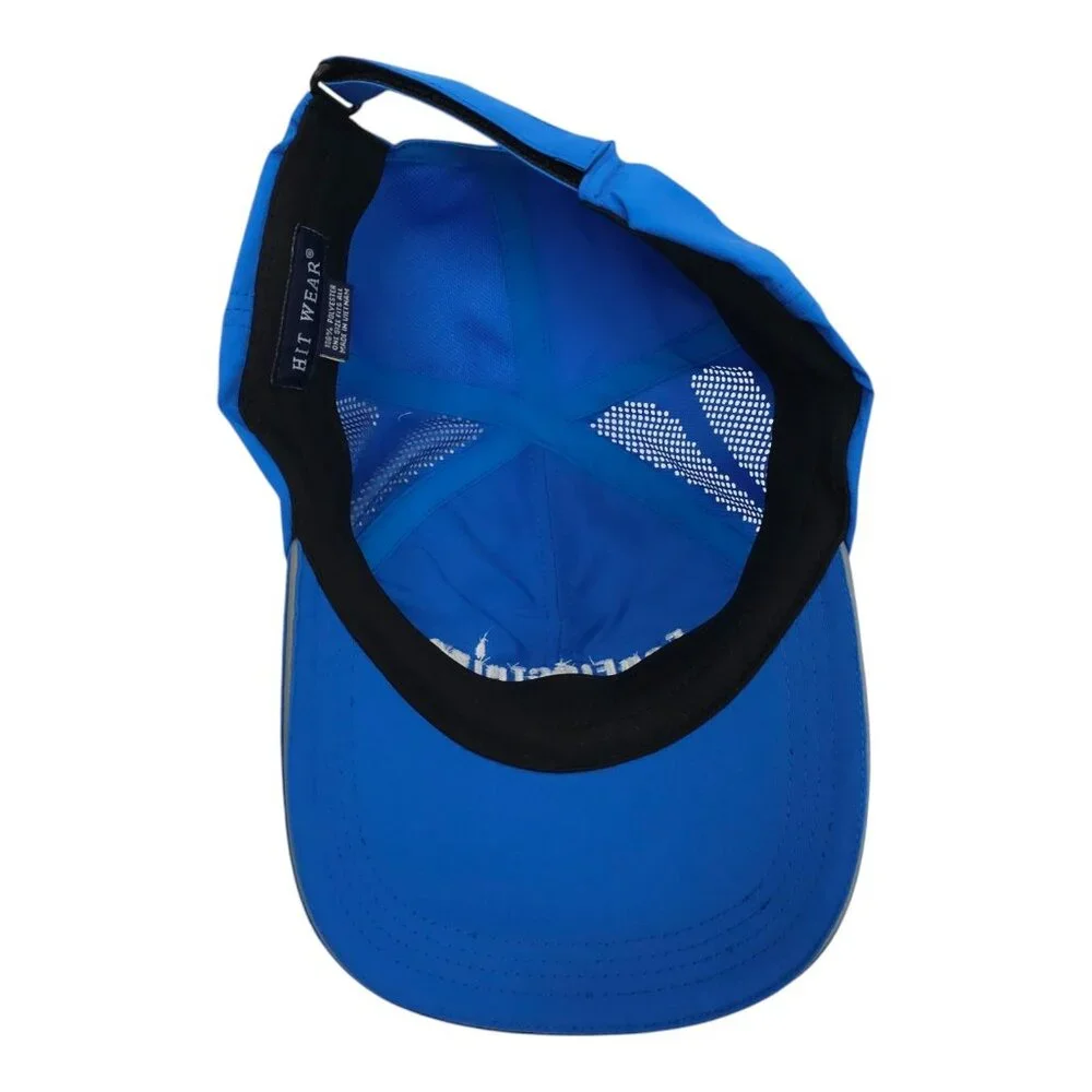 EcoElectrica Side Mesh Strapback Cap Embroidered Logo Trucker Baseball Hat Blue